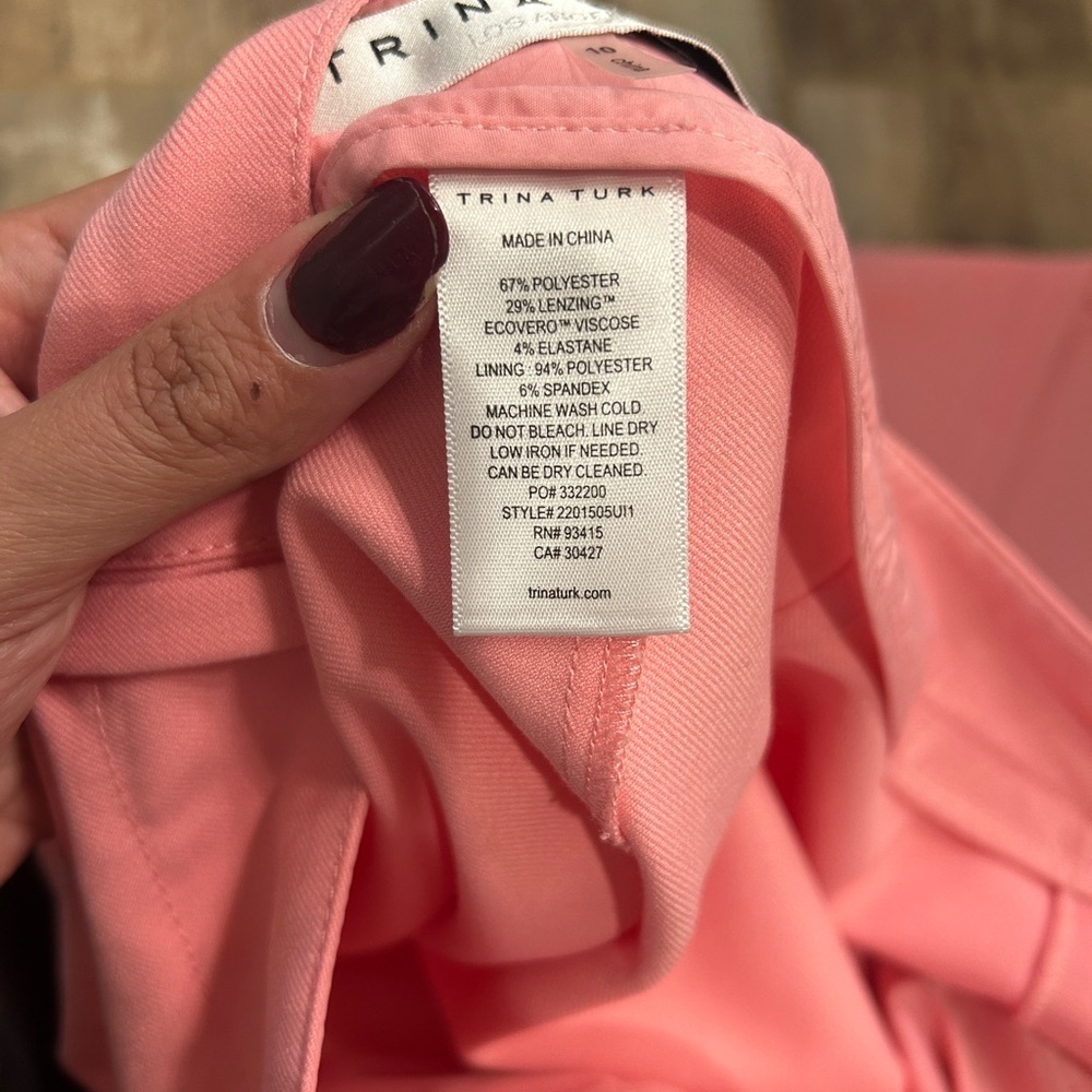Trina Turk Vibrant Pink Cropped Wide-Leg Pants - Picture 10 of 12